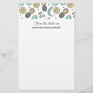 Cute Fruit Pattern Summery Line Drawing Stationery