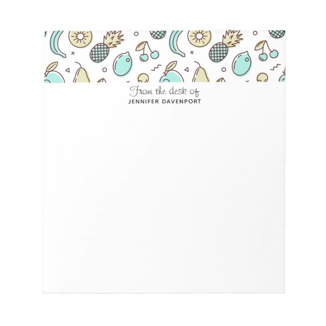 Cute Fruit Pattern Summery Themed Notepad (Front)