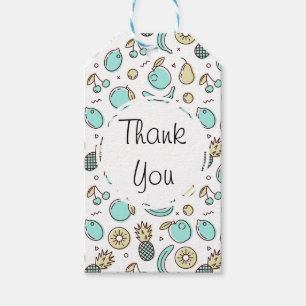 Cute Fruit Pattern Summery Themed Thank You Gift Tags