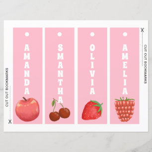 Cute Fruit Personalised Kids Bookmarks