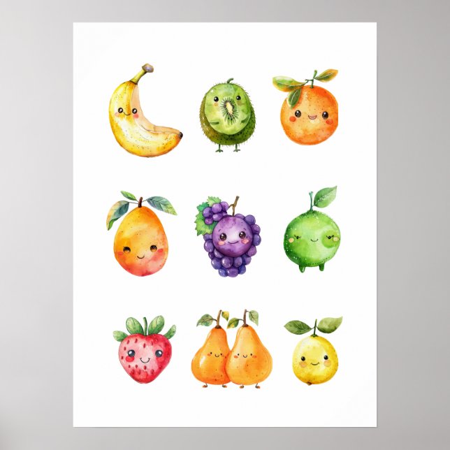 Cute Fruit Poster Print (Front)