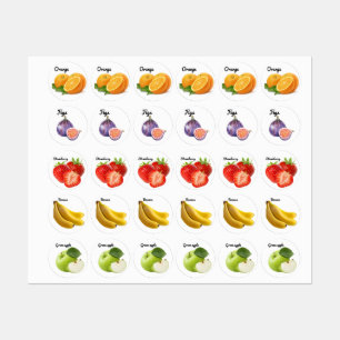 Cute Fruit Stickers Fun Designs for School Labels