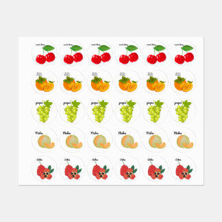Cute Fruit Stickers Fun Designs School Labels