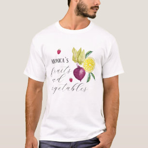Cute Fruits and Vegetables Monogrammed T-Shirt