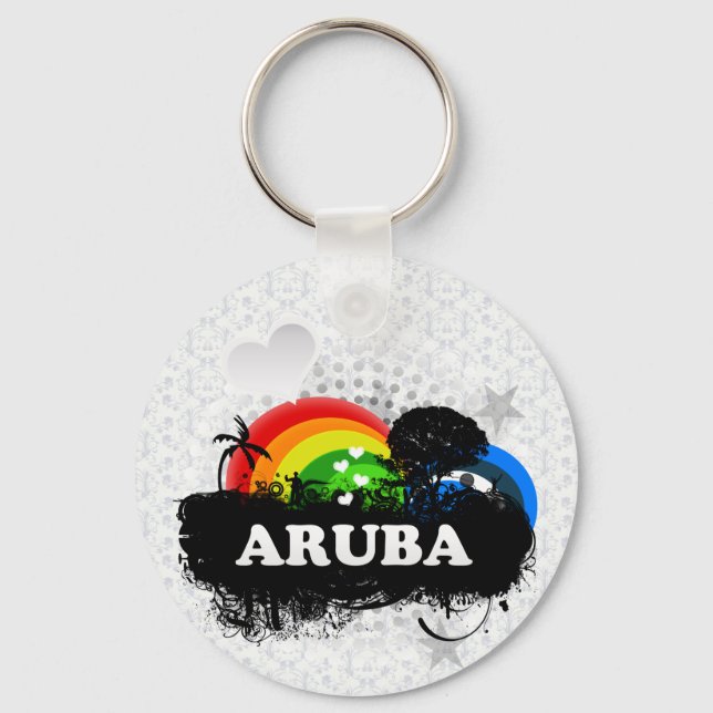 Cute Fruity Aruba Key Ring (Front)