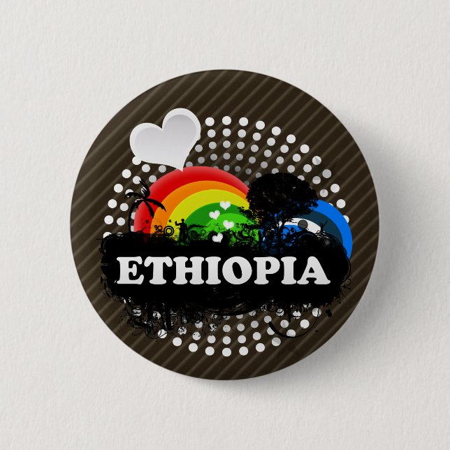 Cute Fruity Ethiopia 6 Cm Round Badge (Front)