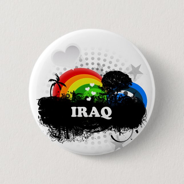 Cute Fruity Iraq 6 Cm Round Badge (Front)
