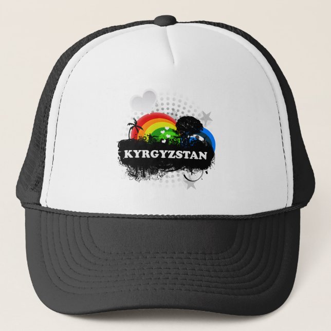 Cute Fruity Kyrgyzstan Trucker Hat (Front)