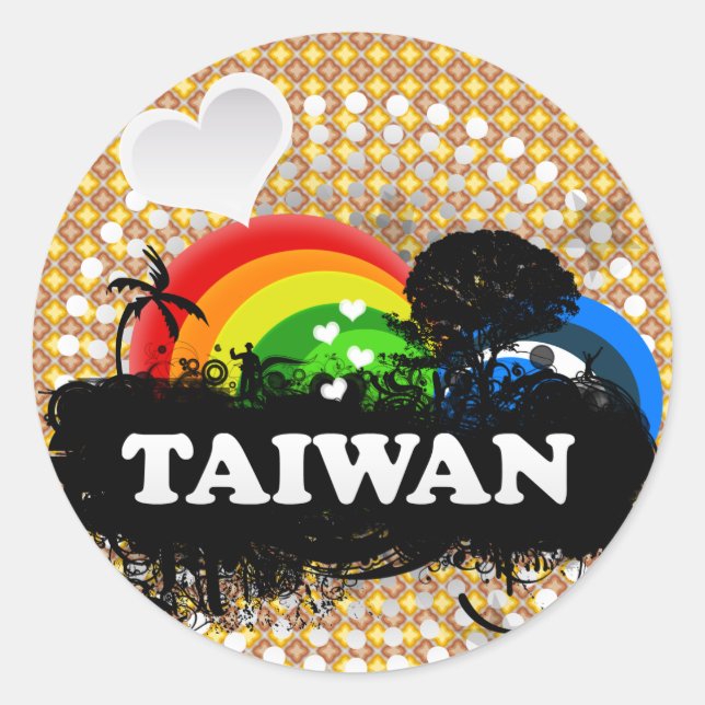 Cute Fruity Taiwan Classic Round Sticker (Front)
