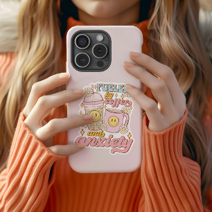 Cute Fuelled By Coffee and Anxiety Vinyl Sticker