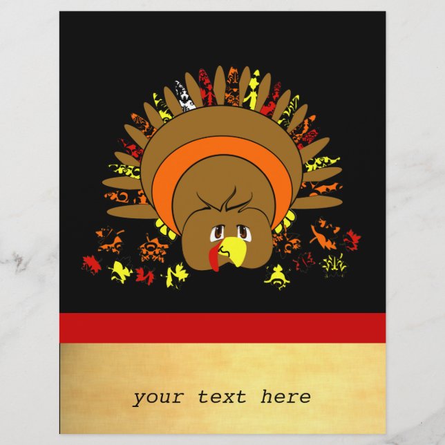Cute Full Colour Turkey Flyer (Front)