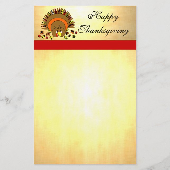 Cute Full Colour Turkey Stationery (Front)
