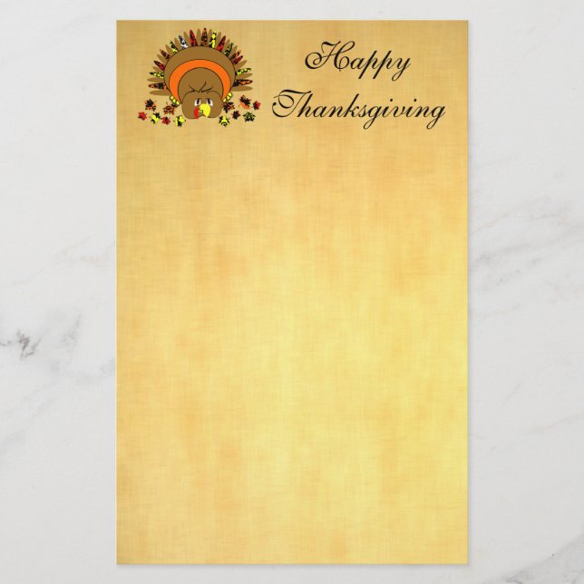 Cute Full Colour Turkey Stationery (Front)