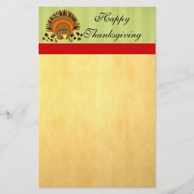 Cute Full Colour Turkey Stationery (Front)