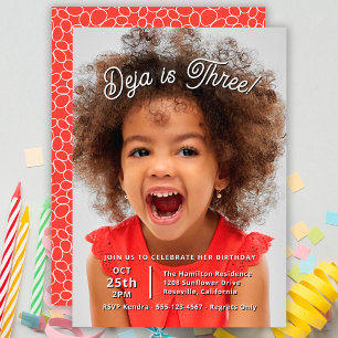 Cute Full Photo Child's Birthday Party Invitation