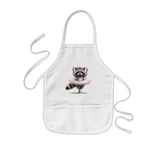 Cute Fun Animal Humor Raccoon Ballerina Kids Apron