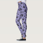 Cute Fun Black on Lavender Purple Paw Prints Leggings<br><div class="desc">These fun leggings are perfect for dog and cat lovers. They feature a cute pattern with black paw prints scattered over a light purple or lavender background. Fun whimsical design is perfect for pet parents and animal lovers.</div>
