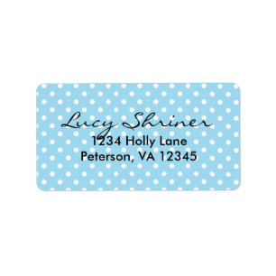 Cute, Fun Blue Polka Dot Pattern Address Label
