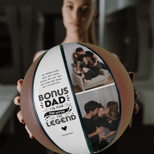 Cute Fun Bonus Dad Quote & 2x Photo  Basketball (Creator Uploaded)