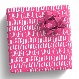 Cute fun bright pink falala Christmas holiday Wrapping Paper