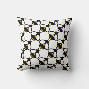 Cute fun bumble bee pattern back yellow bee cushion