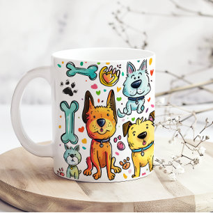 Cute Fun Cartoon Dog Mom Coffee Mug