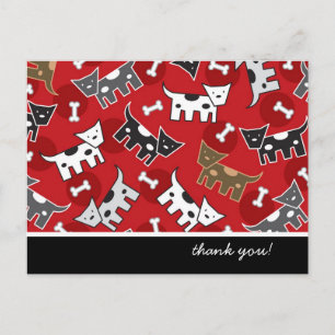 Cute Fun Cartoon Spotted Dogs Doggies Puppy Bones Postcard