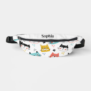 Cute fun cats pattern kids bum bags