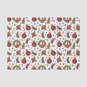 Cute Fun Christmas Gingerbread Men Tissue Paper