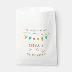 Cute Fun Colourful Bunting Flag Kids Birthday Favour Bag