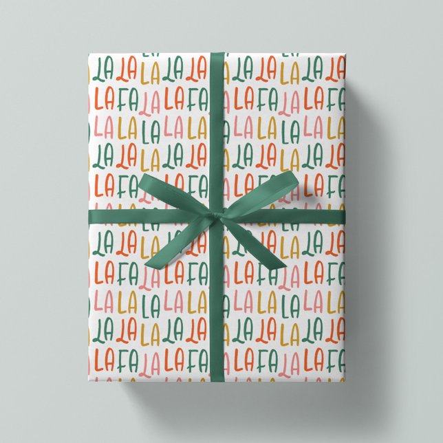 Cute fun colourful falala Christmas holiday Wrapping Paper (Creator Uploaded)