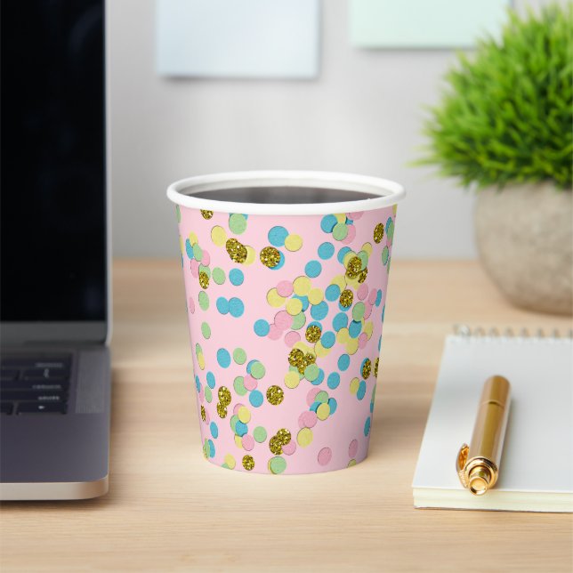 Cute Fun Colourful Modern Confetti Dots Paper Cups (Insitu)