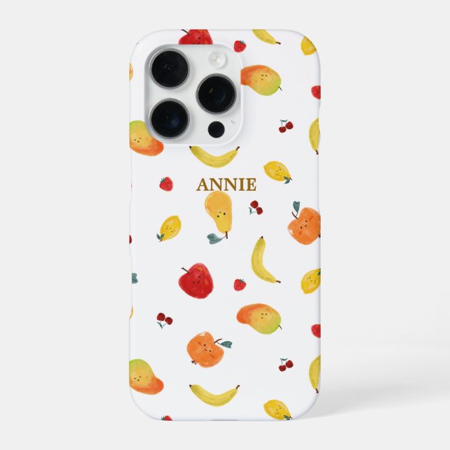 Cute & Fun Colourful Multi Fruits Pattern Design iPhone Case (Back)