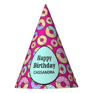 Cute Fun Colourful Sprinkle Doughnut Pattern Magen Party Hat