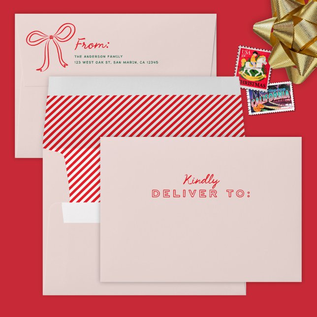 Cute Fun Doodles Christmas Holiday Return Address Envelope (Creator Uploaded)