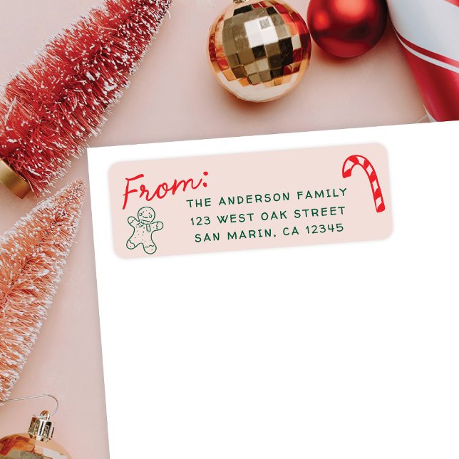 Cute Fun Doodles Christmas Holiday Return Address Label (Creator Uploaded)