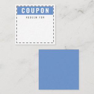 Cute & Fun Everyday Coupons Blank Cornflower Blue Card
