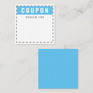 Cute & Fun Everyday Coupons   Blank Sky Blue Card