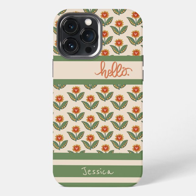 Cute Fun Floral Pattern Inspirivity iPhone Case (Back)