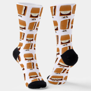 Cute Fun Food S’more Pattern Socks