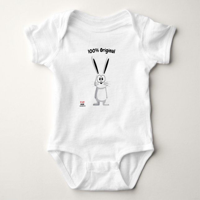 Cute & Fun for Nature & Joy Lovers - White Rabbit Baby Bodysuit (Front)