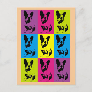 Cute Fun French Bulldog Frenchie Pop Art Postcard
