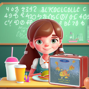 Cute Fun Girl's Fish Lunch Pail Personalise  Metal Lunch Box