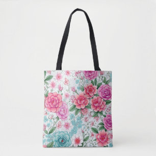 Cute Fun Girly Floral Tote Bag