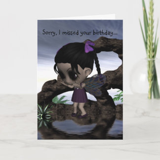 Cute Fun Gothic Fairy Happy Birthday Card
