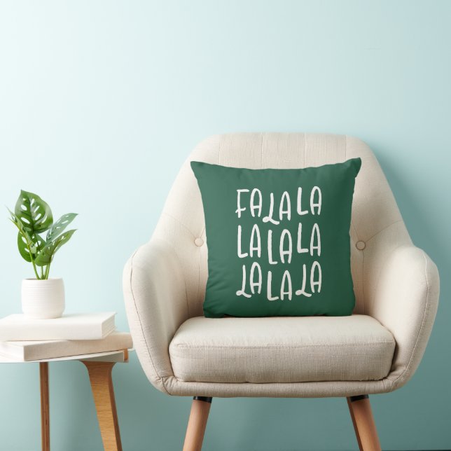 Cute fun green white falala Christmas holiday Cushion (Chair)