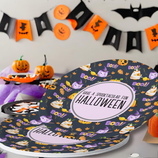 Cute Fun Halloween Costume Pumpkin  Paper Plate (Creator Uploaded)