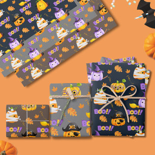 Cute Fun Halloween Costume Pumpkin  Wrapping Paper Sheet