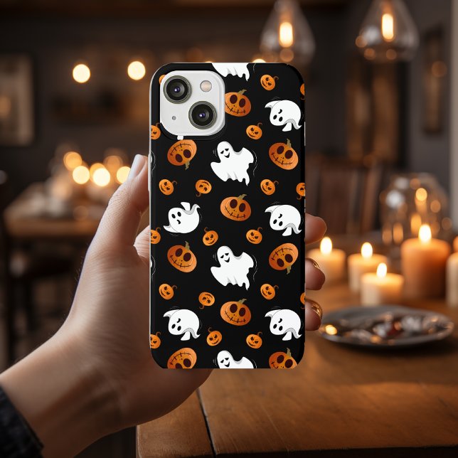Cute Fun Halloween Ghost Pumpkin Pattern Case-Mate iPhone Case (Creator Uploaded)