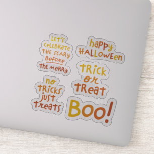 Cute fun Halloween phrases orange